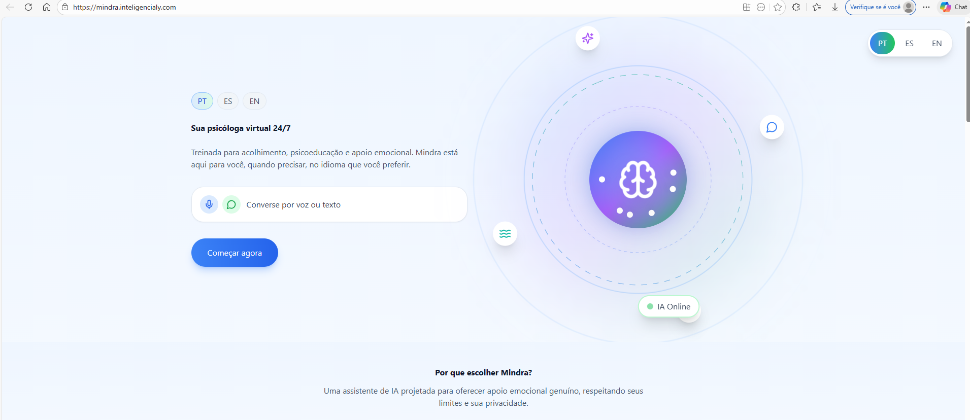 Mindra - Chat Interface