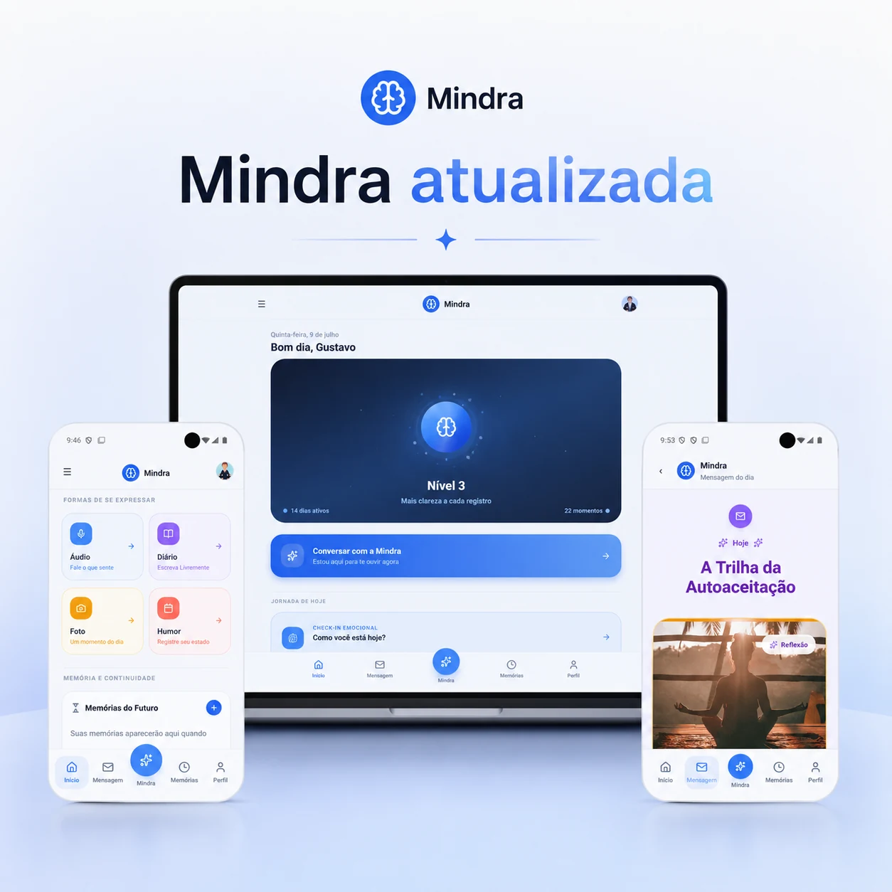 Mindra atualizada em celular e computador